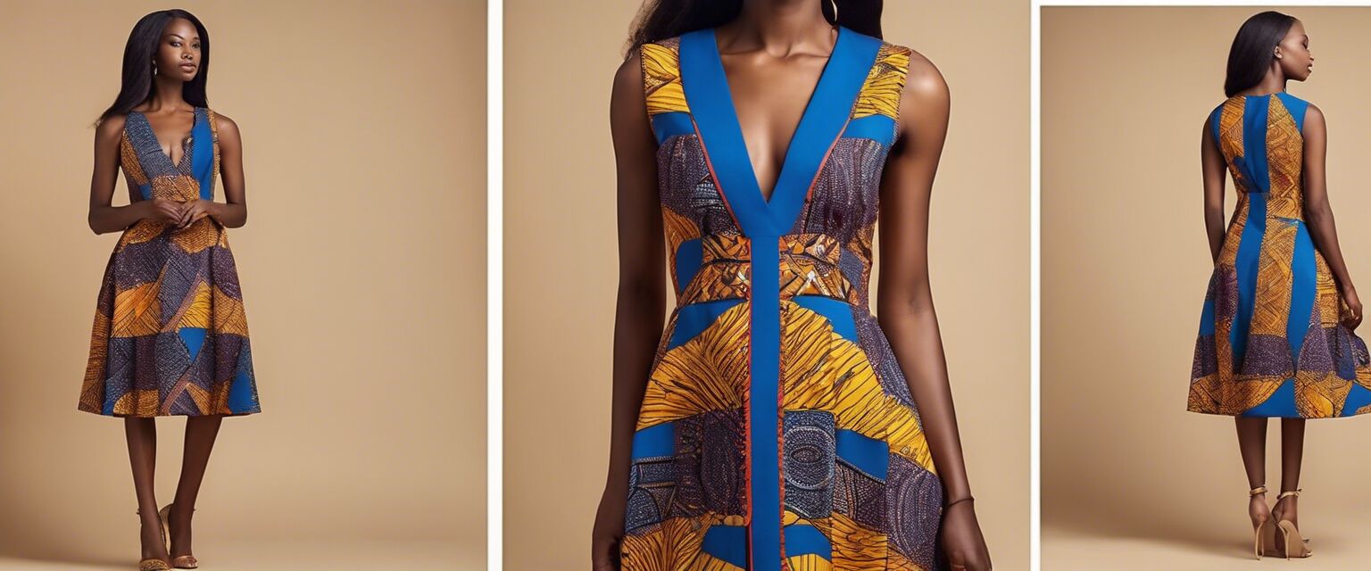 A-line African print office dress