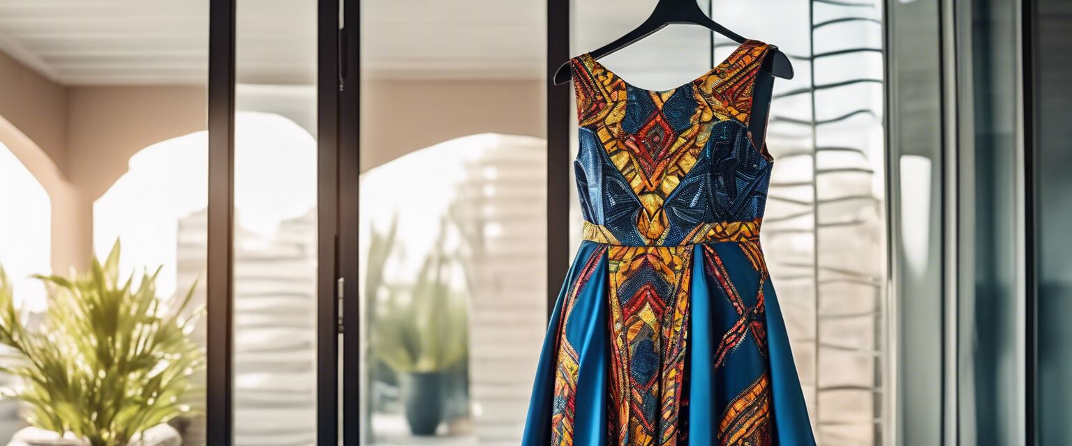 Colorful African print prom dress