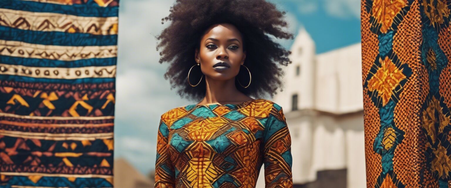 Close-up of an African print dress