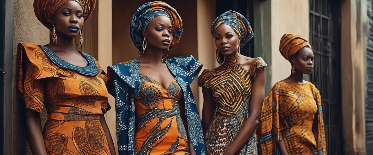 Collection of African print festival dresses