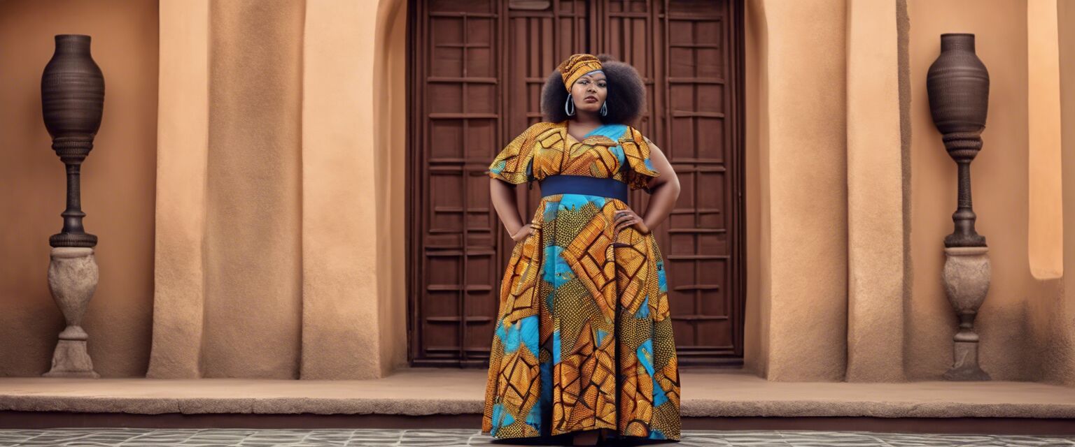 Styled plus-size African print dress