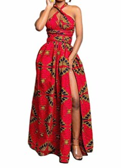 Vimoisa Women's Sexy Boho African Dress